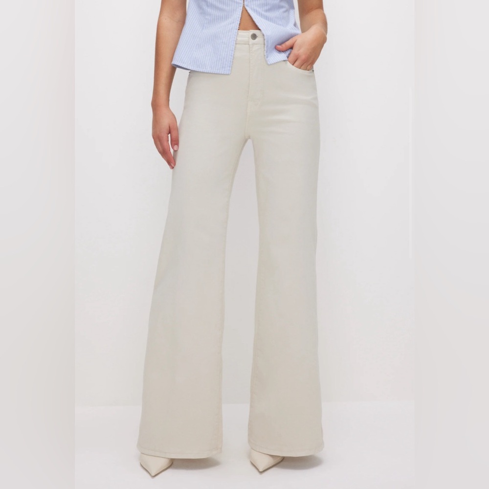 Good American Palazzo. High-rise and wide loose legs.